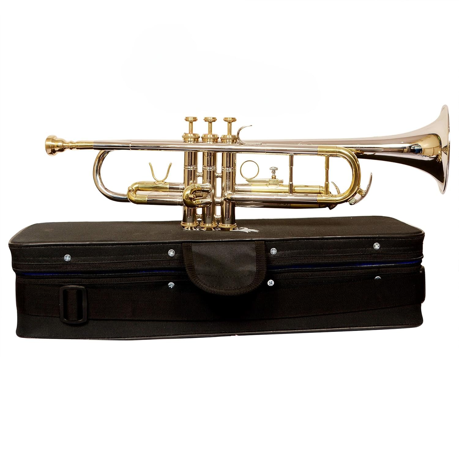 Tromba Bb Pitch con custodia rigida, molla, boccaglio e paio di guanti in design unico, qualità di esportazione per band da concerto, principianti, intermedi e professionisti