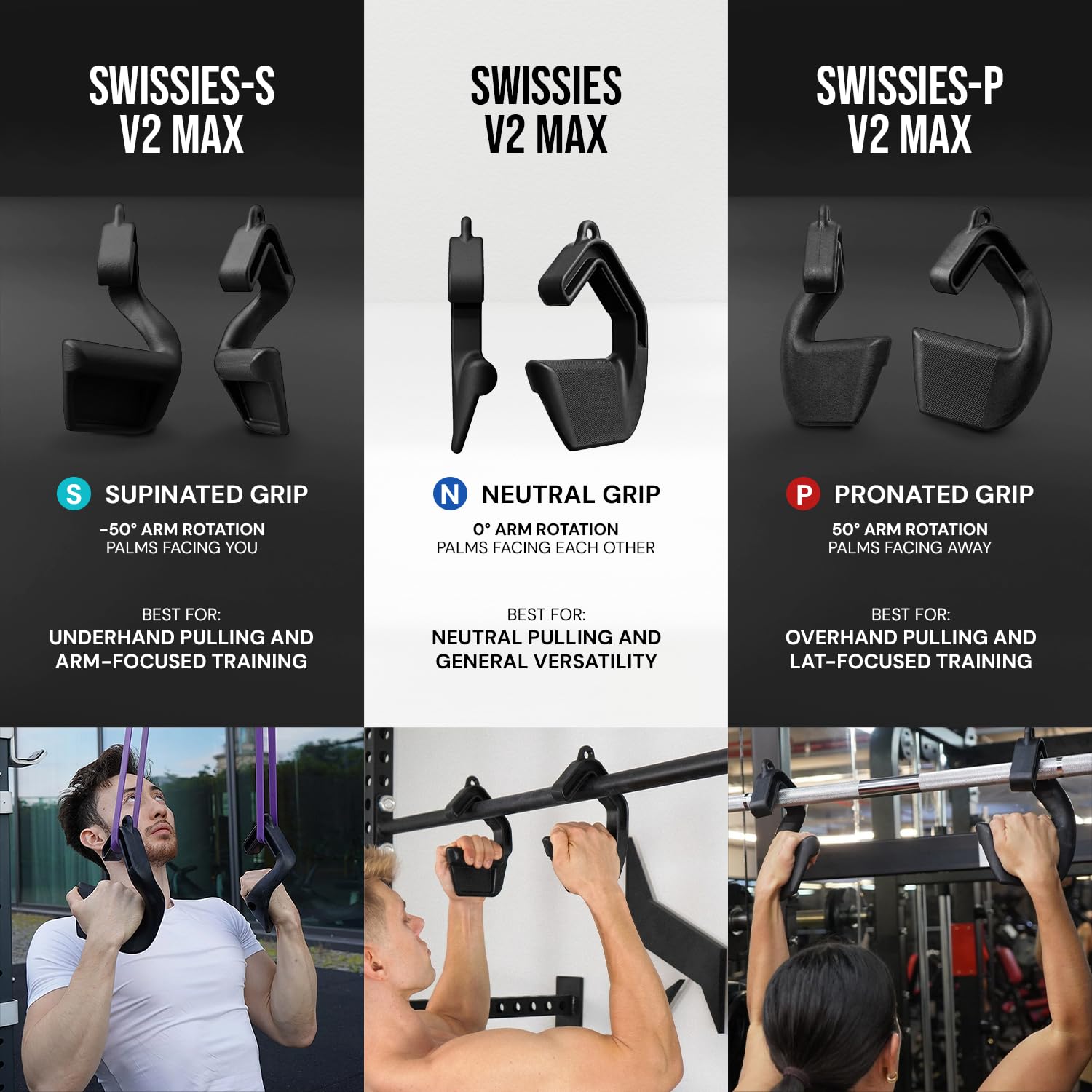 Amazon.com : KENSUI Swissies V2 MAX - Neutral Grip Handles, 800 lb