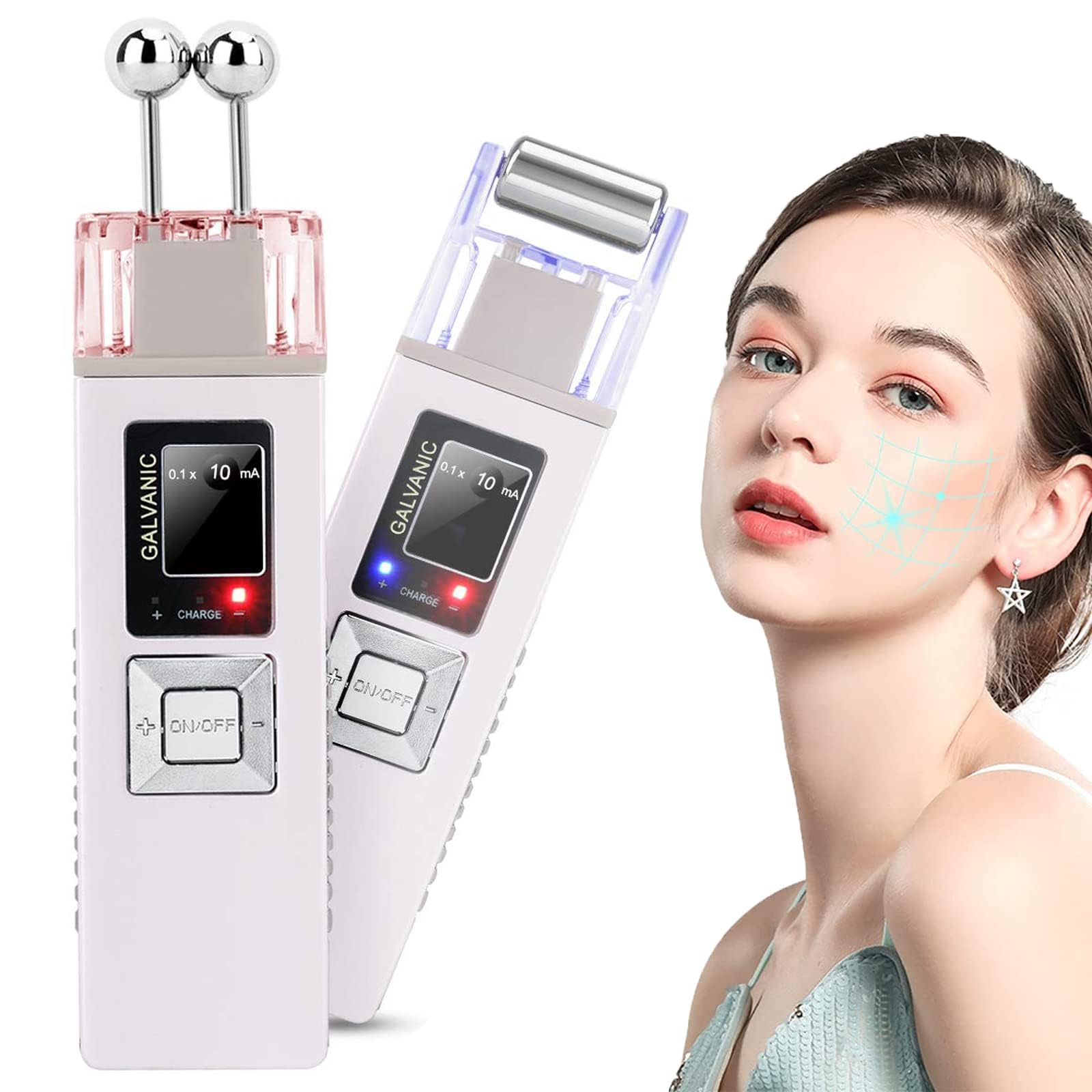 Excefore Portable Galvanic Microcurrent Skin Firming Machine, Anti-Aging Face Lift Massager Home Use Beauty Salon Device