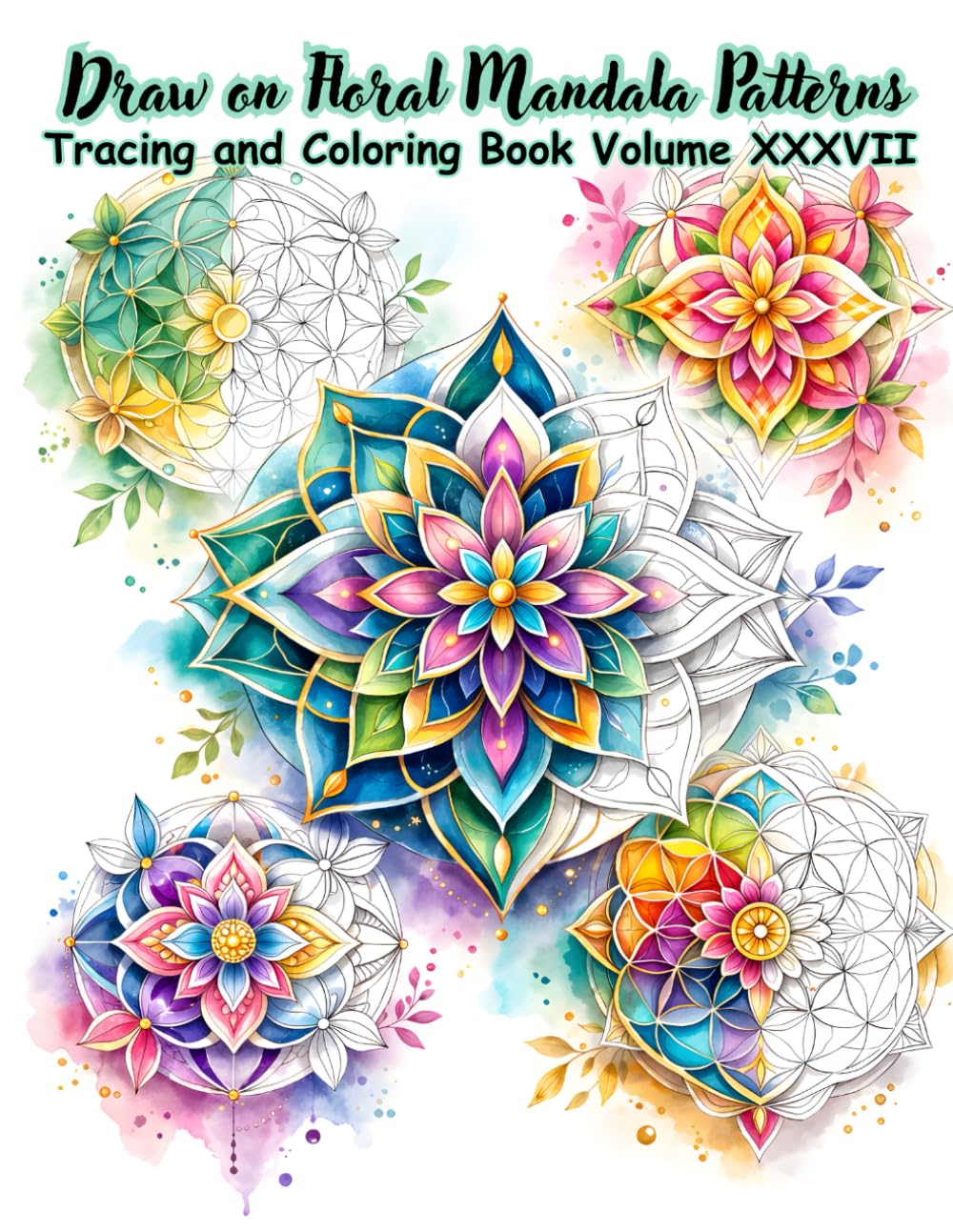 Draw on Floral Mandala Patterns Tracing and Coloring Book Volume XXXVII: A set of 50 exquisite mandala images, perfect for creative tracing and ... (Mystic Lines Tracing & Coloring Series)