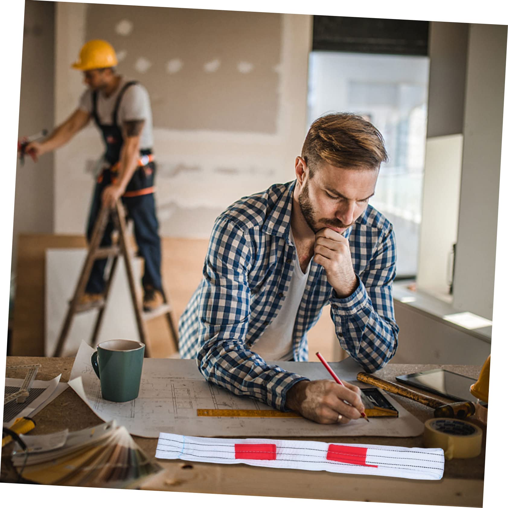 CIYODO 2pcs Lifting Belt Tow Rope Web Lifting Straps Winch Webbing Straps Strap for Vehicle Heavy Duty Lifting Straps Strap Slings Double Buckle Sling Crane Polypropylene White