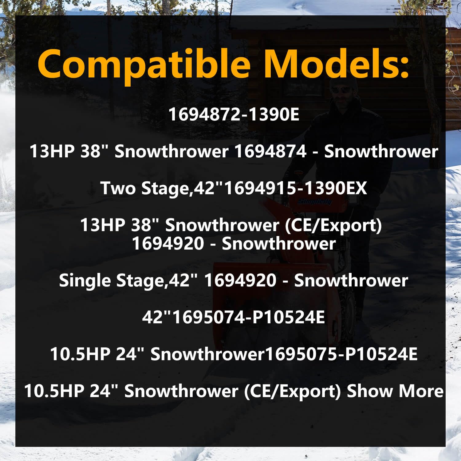 1728965SM Moteur à goulotte pour souffleuse à neige et souffleuse à neige, compatible avec Murray, Simplicity, Bri-GGS, Str-att-on, 172-896-5SM