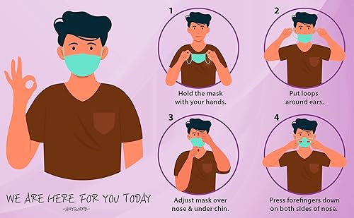 Miniatura 8 de Mascarilla desechable de colores para niños, paquete de 50 unidades, transpirable, de 3 capas, para edades de 4 a 12 años (lavanda)