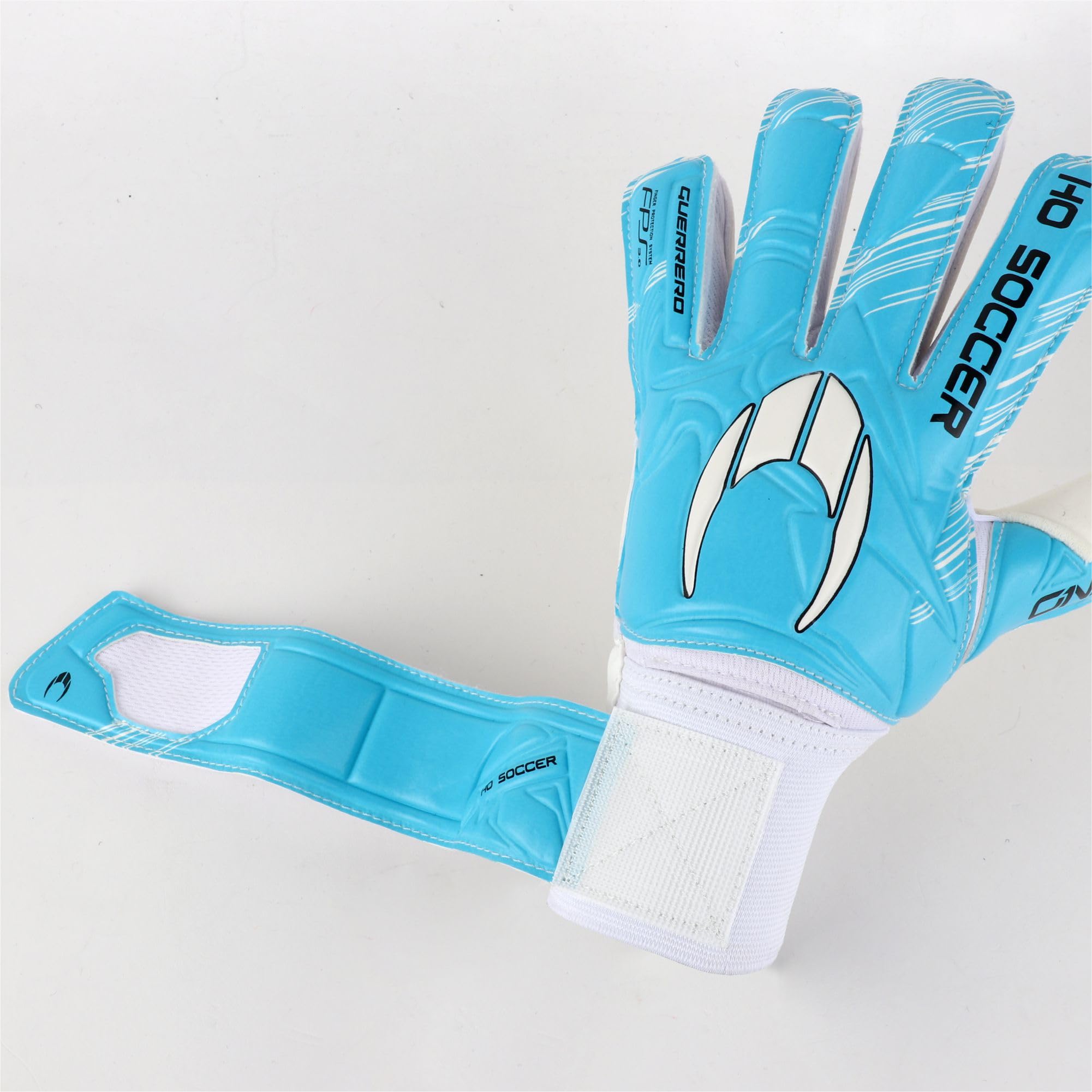 HO Soccer Guerrero One Protek FL Blue Team, Guantes Portero con Protección de Desdos Extraíbles, Unisex Niño, Azul/Blanco, 5,5