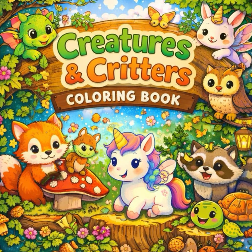 Creatures & Critters Coloring Book: A Cozy Woodland Adventure with Magical Little Friends