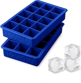 Tovolo Tray of 1.25-Inch Cubes for Whiskey, Bourbon, Spirits & Liquor, BPA-Free Silicone, Fade Resistant Set of 2 Blue 80-12007