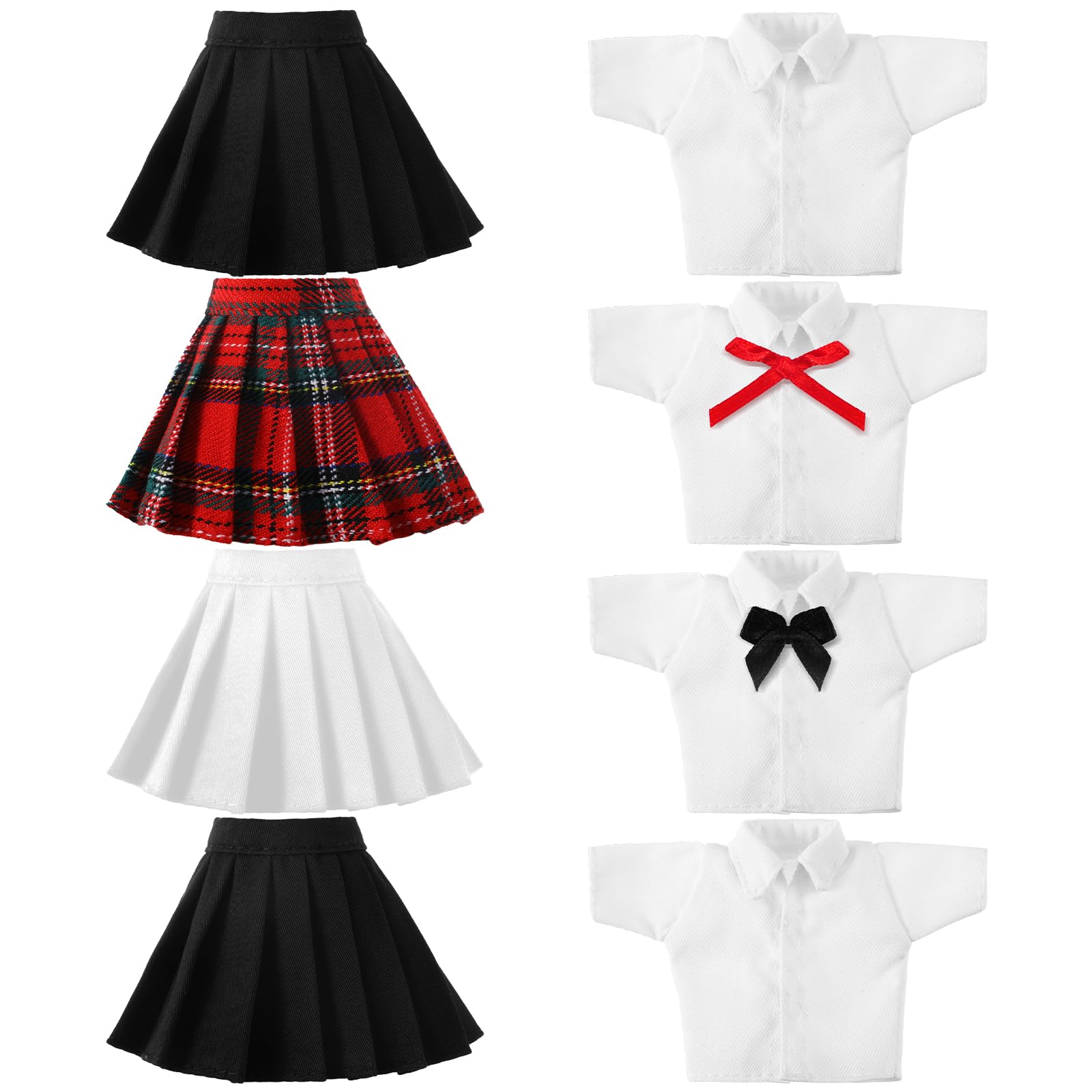 Bencailor 8 Pieces Summer Doll Clothes for 11.8 Inch Doll Accessories Shirt Skirts Dress Outfit Clothing for Birthday Gift(Classic)
