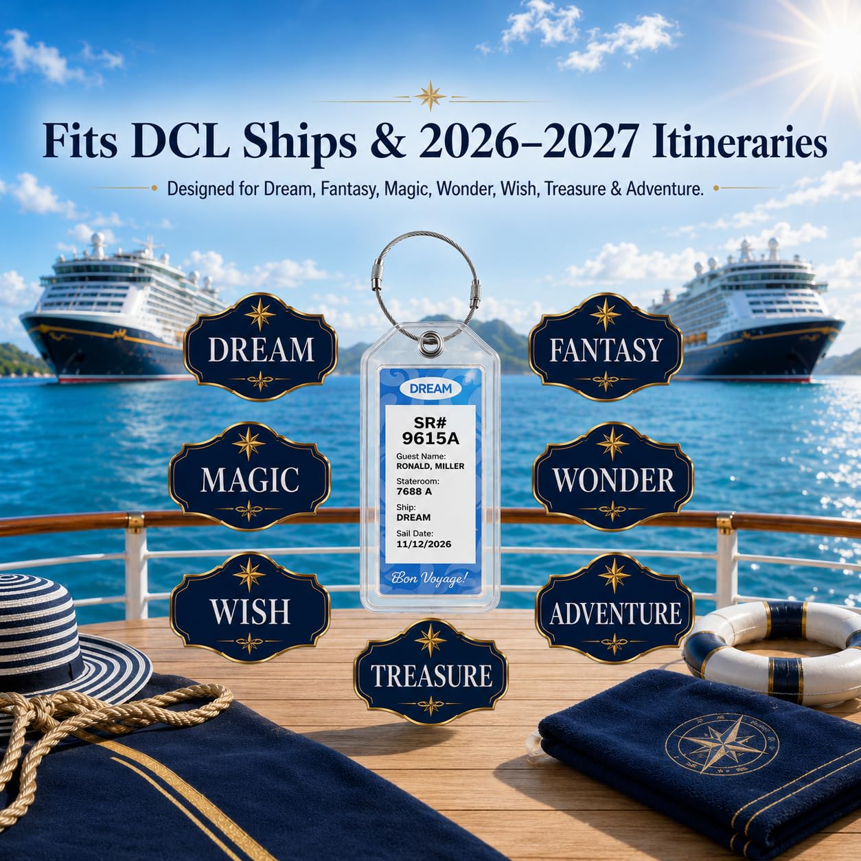 Amazon.com | DCL Cruise Luggage Tag Holder 8 Packs, Fits All DCL