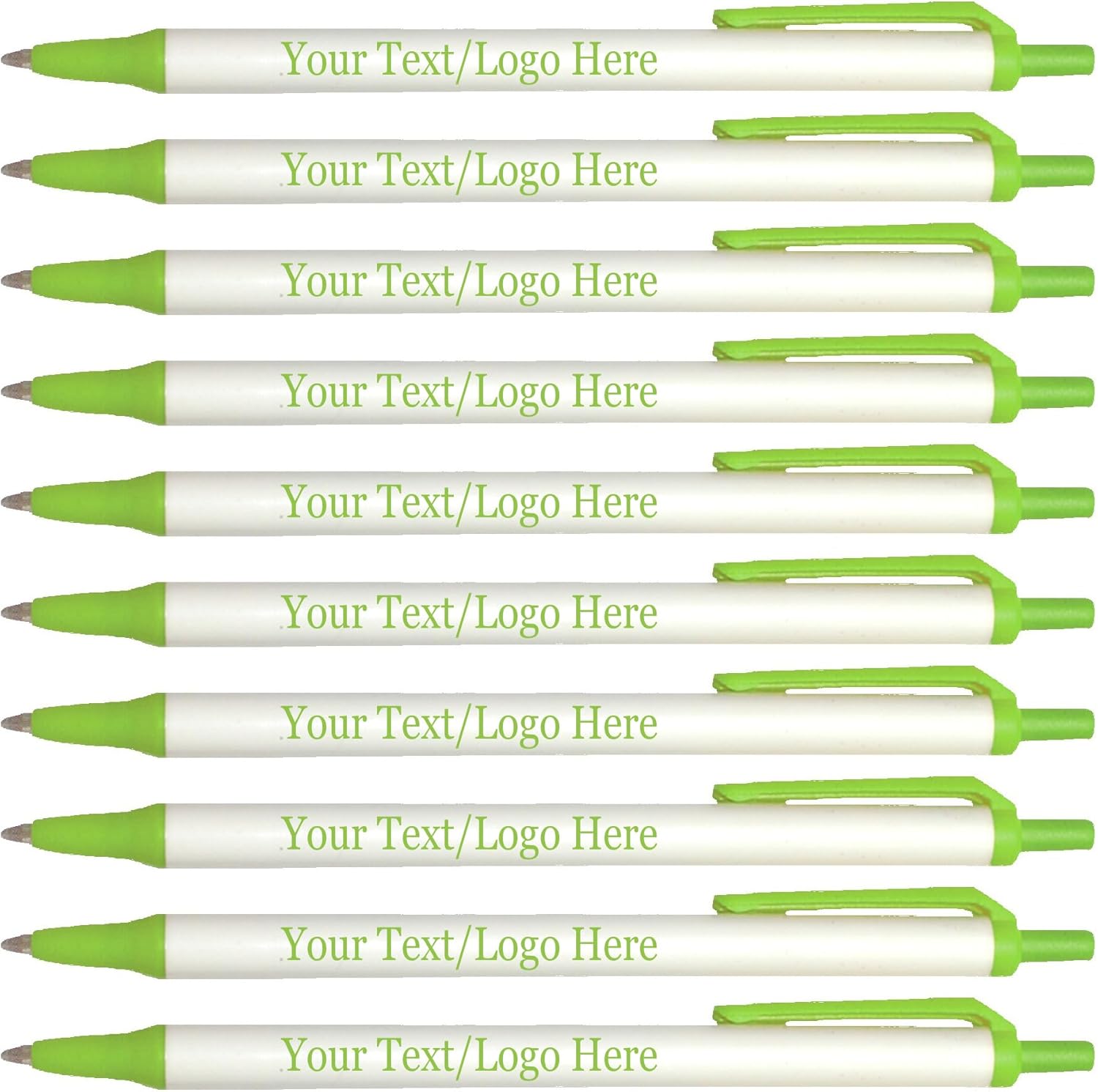 SyPen Personalized Click Stick Pens With your Custom Logo or Text-300 Pack Bulk-for Businesses, Parties, and Events, Custom Printed Retractable Slim Ballpoint Pens, Navy, Black Ink