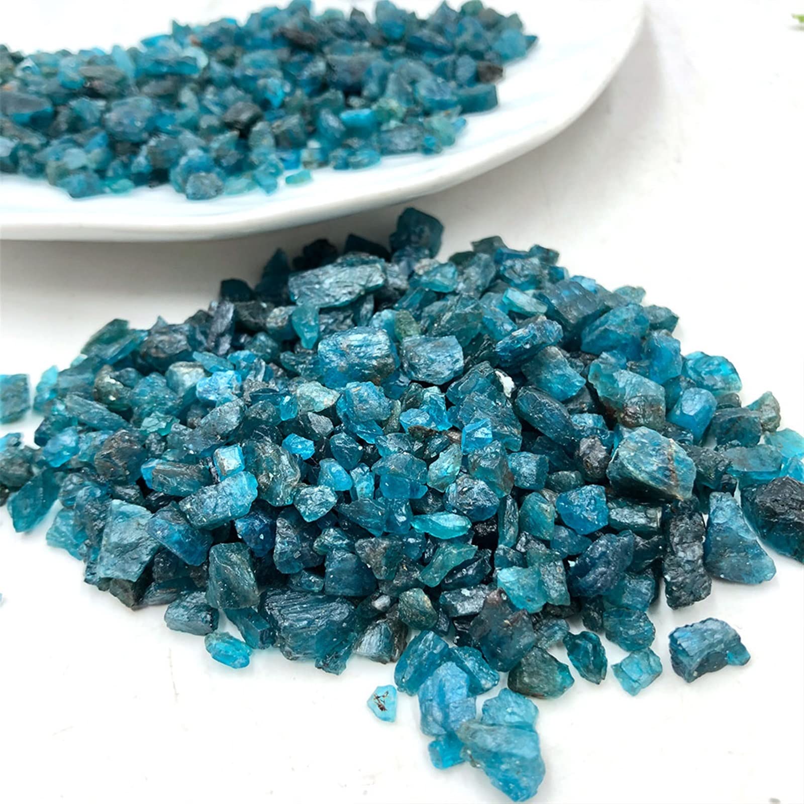50 g/Paquete Lote Natural Azul apatita Cristal Piedra Chip Grava decoración de la habitación del hogar DIY Acuario pecera jardín QINTINYIN