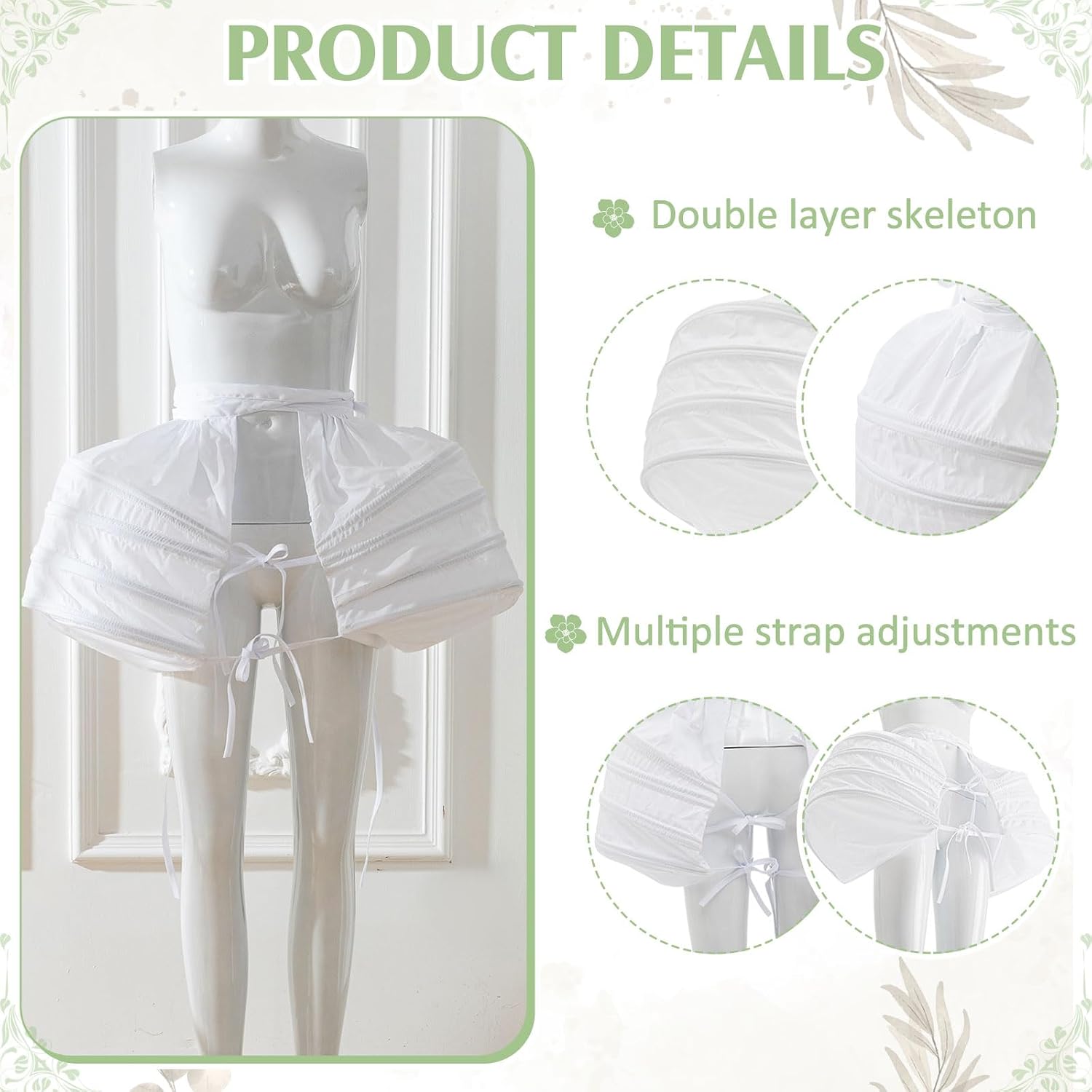 Hercicy Victorian Pannier Women's Petticoat Hoop Skirt