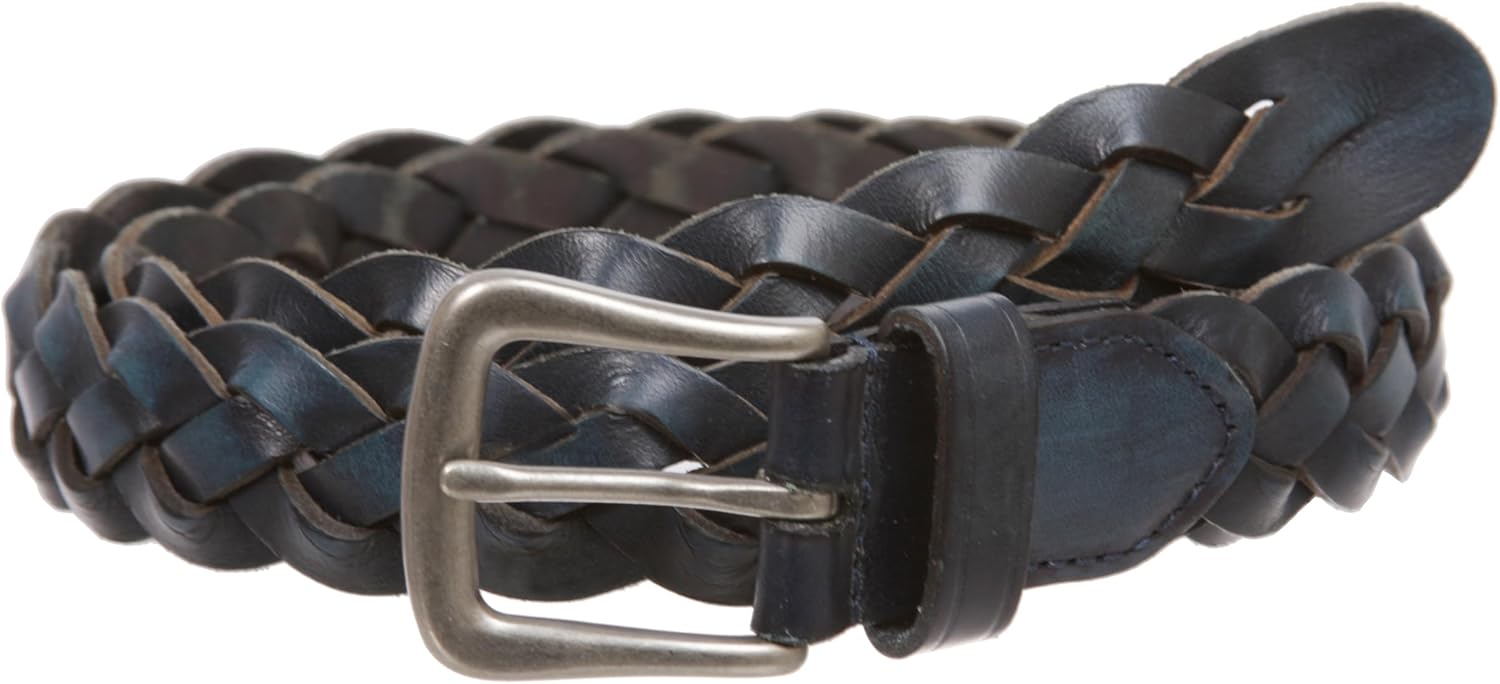 Women's 1 1/8" Braided Woven Skinny Narrow Leather Belt
