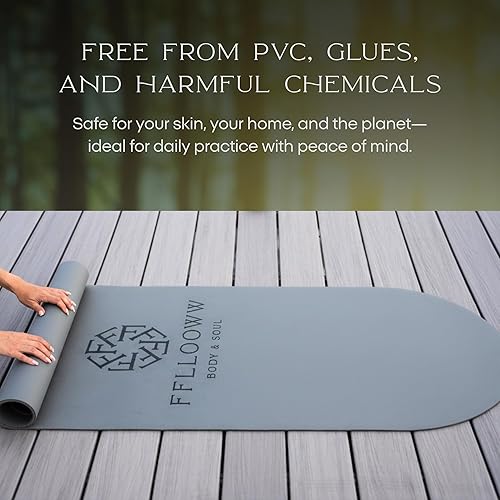 Miniatura 5 de FFLLOOWW BODY & SOUL Tapete de yoga antideslizante de alta calidad para entrenamiento en casa, gimnasio en casa, yoga y pilates, incluye correa