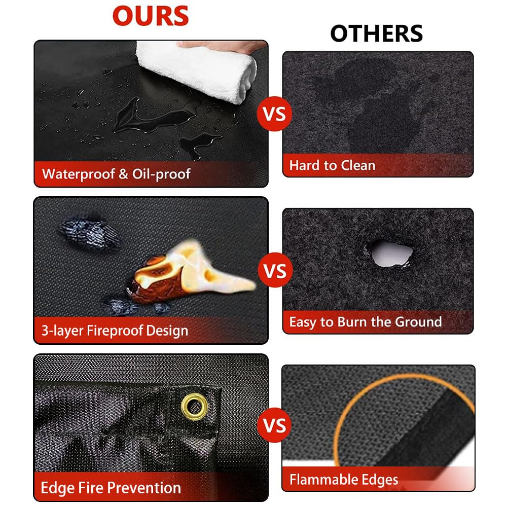 Tappetino Protettivo Ignifugo Per Pavimenti - 182x115 Cm Per Barbecue E Camino - Foto 4