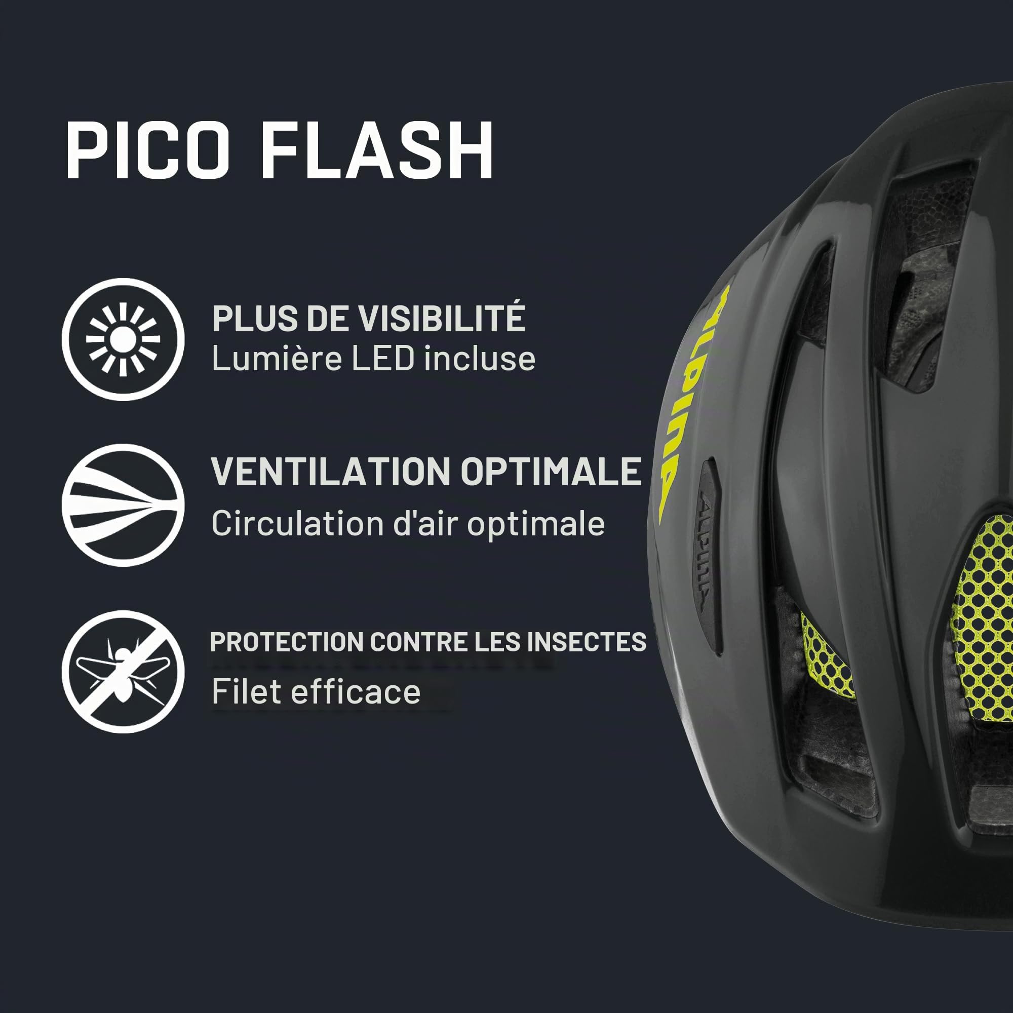 ALPINA PICO Flash Helm 2025 Black Neon Gloss
