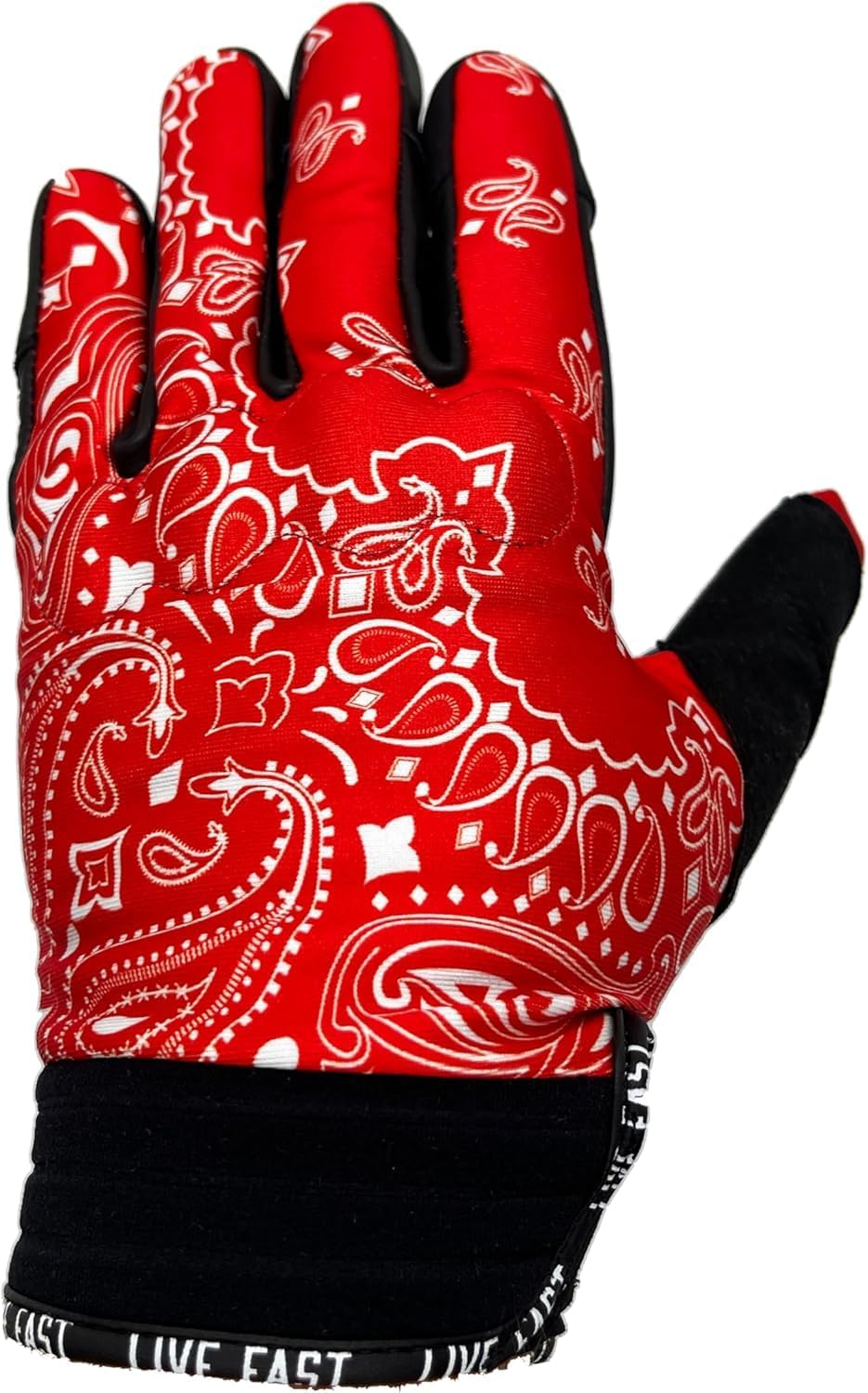 Red Paisley Motorcycle Gloves - L