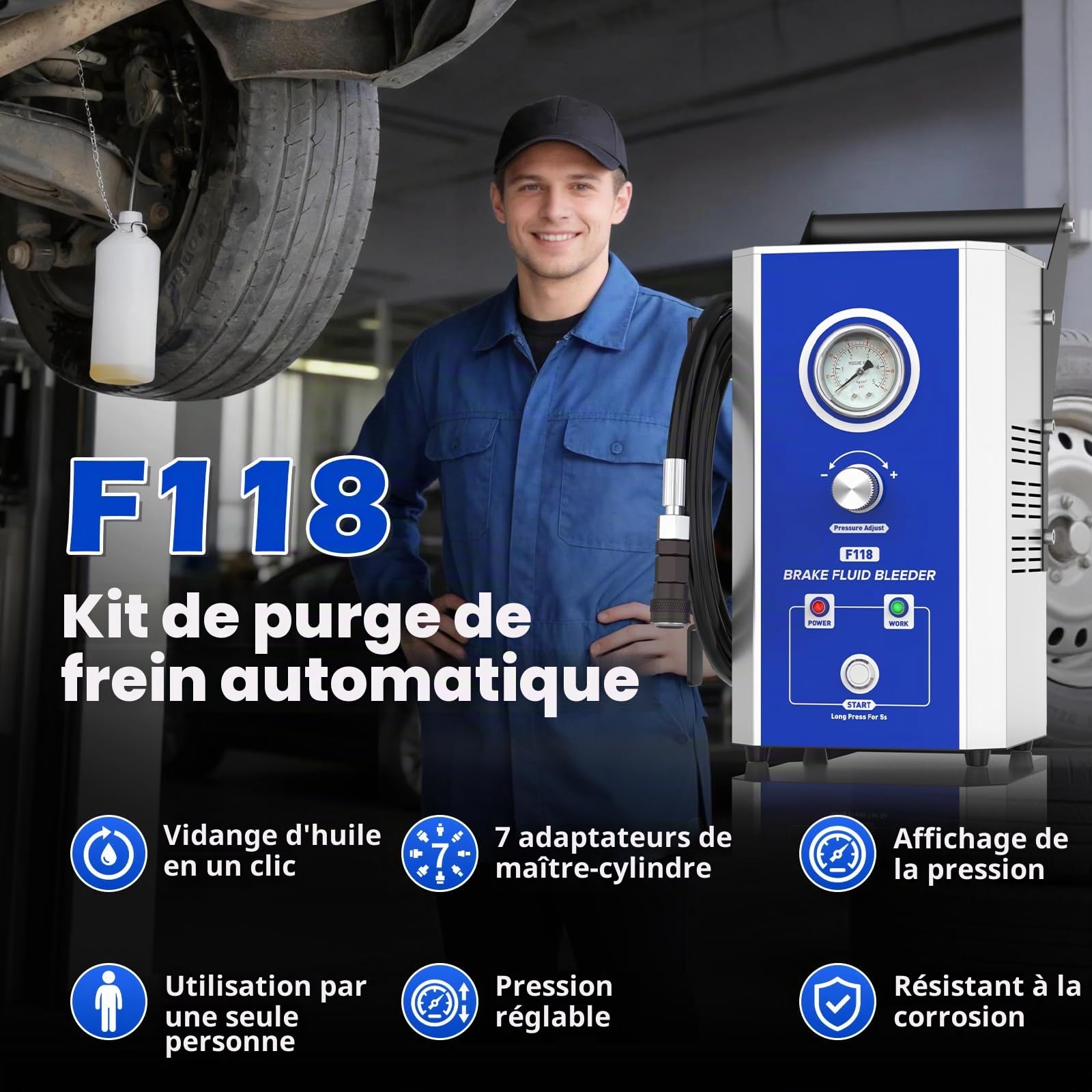 Échangeur liquide frein électrique automatique 7 adaptateurs universels
