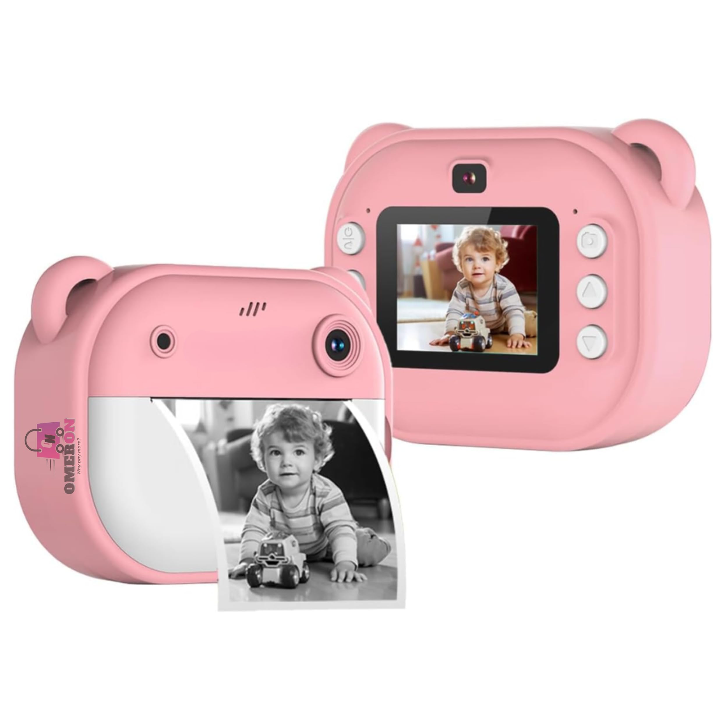 Omeron® 2 Years Warranty Kids Instant Print Camera 12MP HD Photo & Video with Built-in Thermal Printer, Rechargeable Battery, Fun Filters, Multiple Paper Rolls, Educational Gift Toys for Kids – Pink-image-20