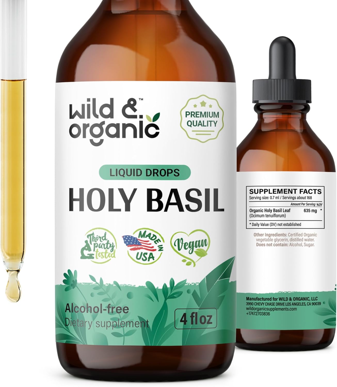 Holy Basil Tincture Organic Holy Basil Leaf Liquid