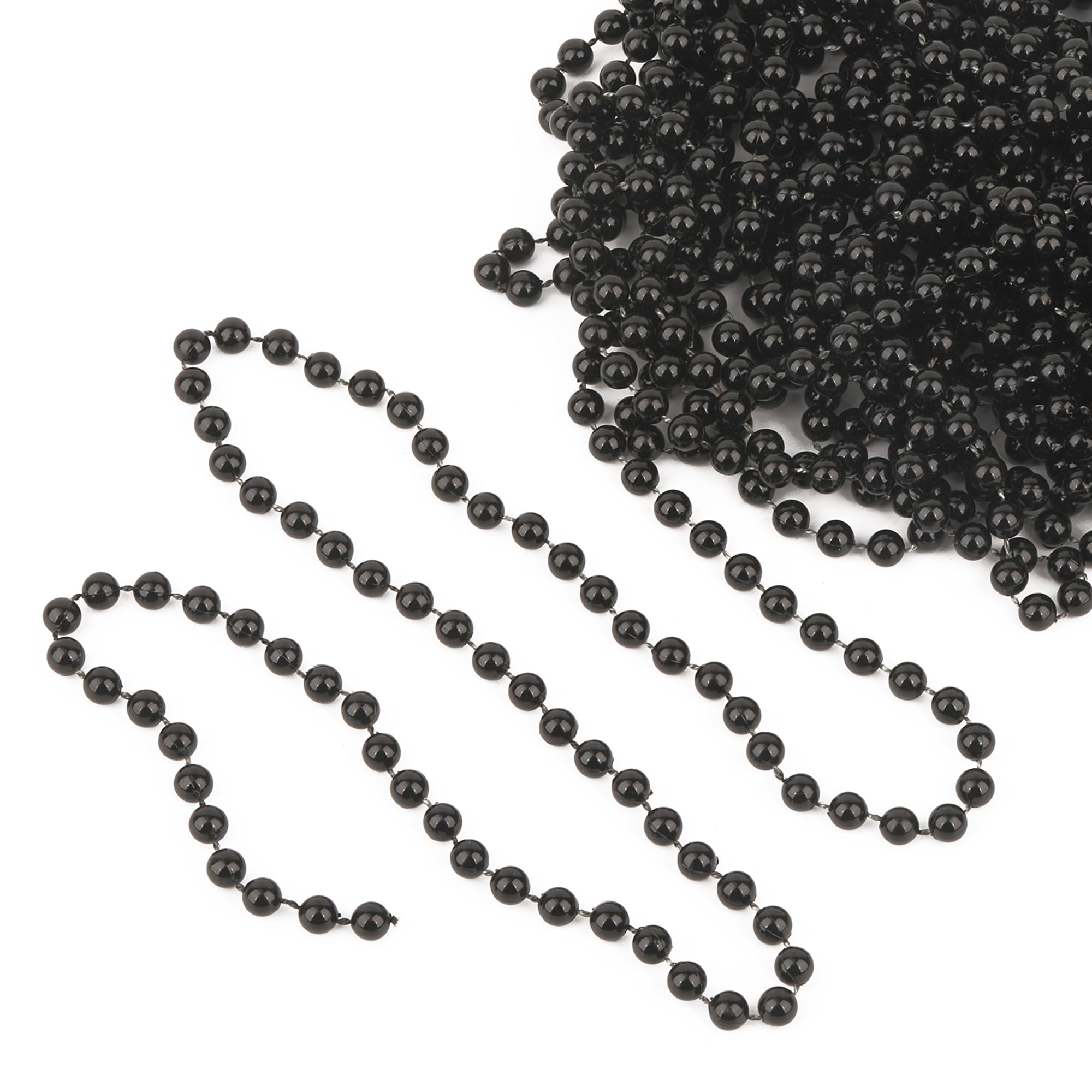 9m (29.5ft) Christmas Beaded Garland, 7.5mm Pearl, 1 Pack - Black