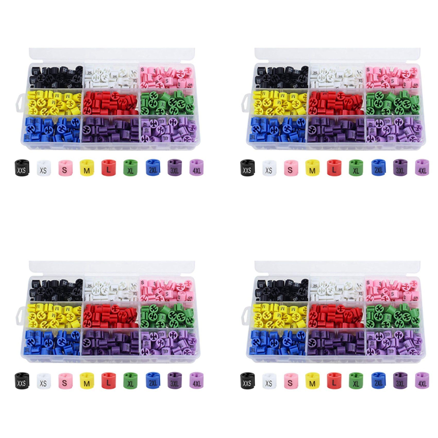 Cintre taille marqueurs clipsables 1160 pièces pour trier les vêtements