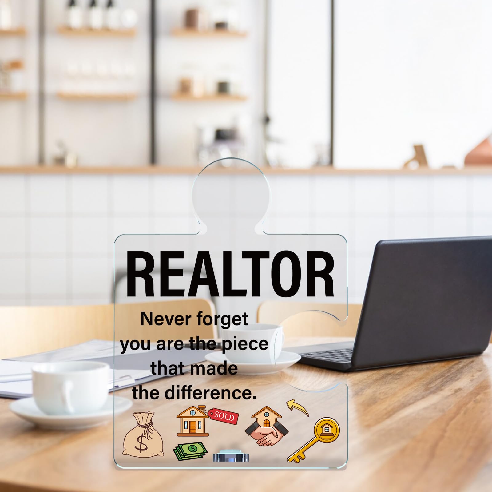 Realtor Gifts for Women Men, Thank You Appreciation Gifts for Real Estate Agents, Motivational Realtors Acrylic Puzzle Plaque Sign Office Decor