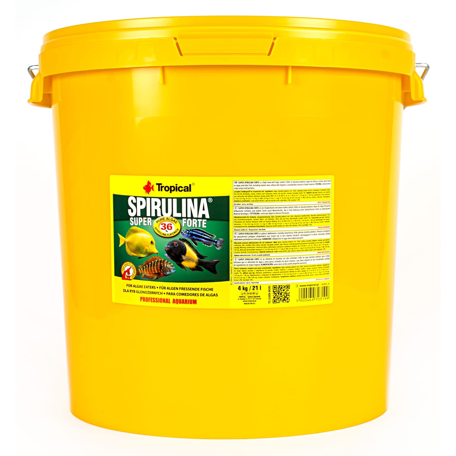 Tropical Super spiru Lina Forte Copo Forro con 36% spiru Lina (plat Ensis Porcentaje), 1er Pack (1 x 21 L)