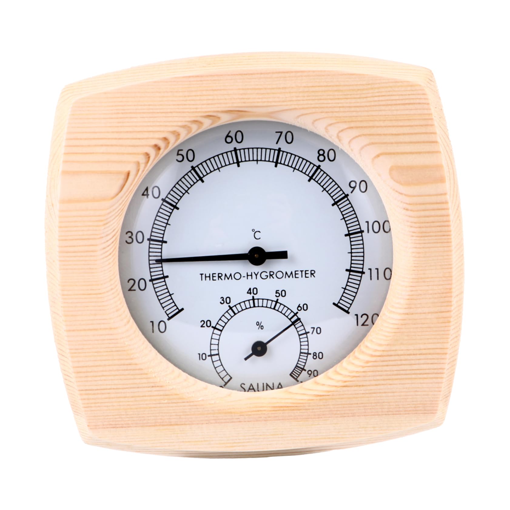 Sosoport 1pc Sauna Humidity Thermometer 2 in 1 Humidity Temperature Measurement Spa Accessories Humidity Gauge Indoor Temperature and Humidity Control Sauna Room Accessory Wooden Hygrometer