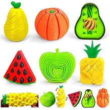 3D Printed Fidget Fruit Toy Set of 6, Sensory Stress Relief Toys for Adults, Pop It Pushable Sensory Toys with Apple Orange Avocado for Anxiety ADHD Focus