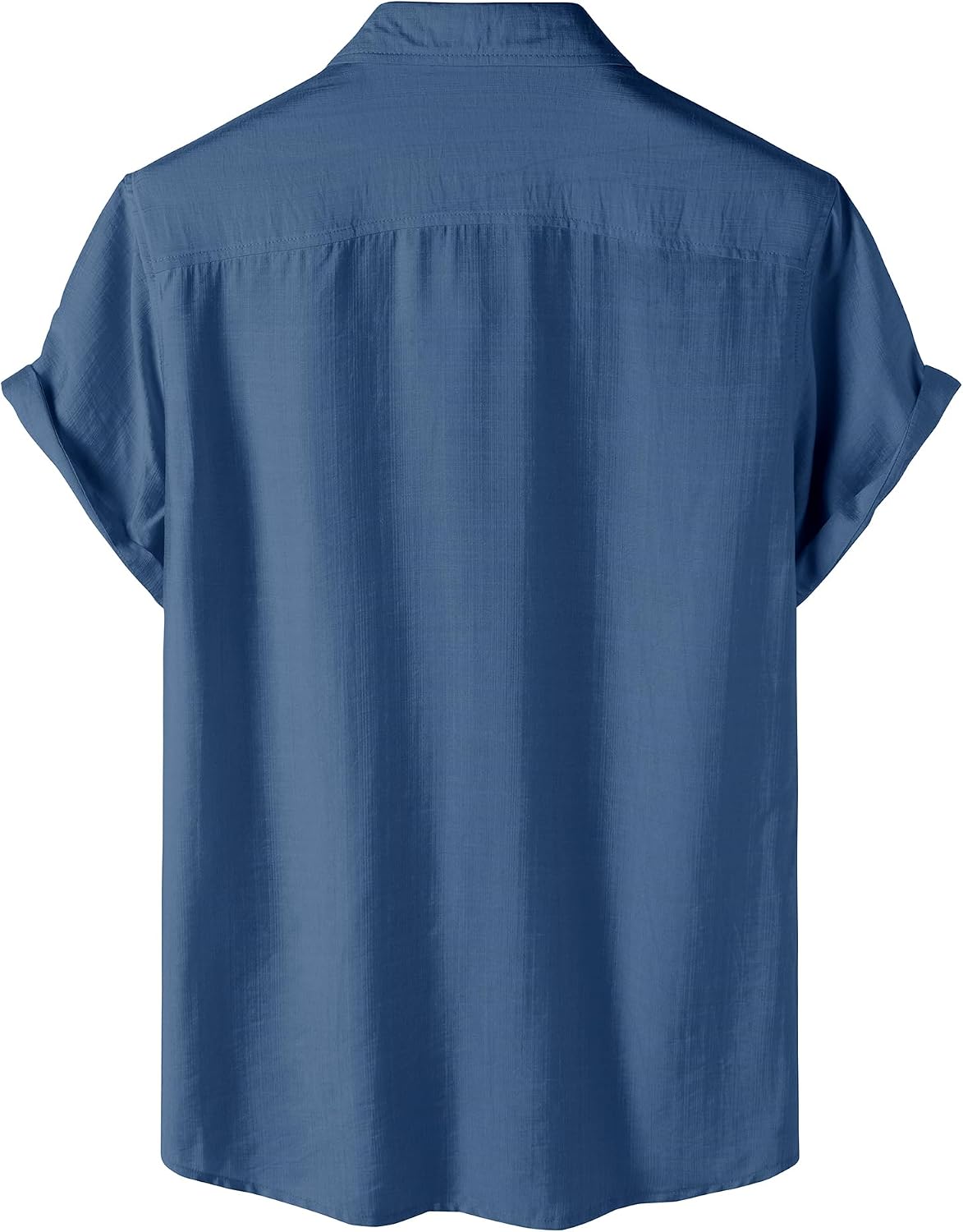 LucMatton Men's Casual Short Sleeve Button Down Shirt image 3