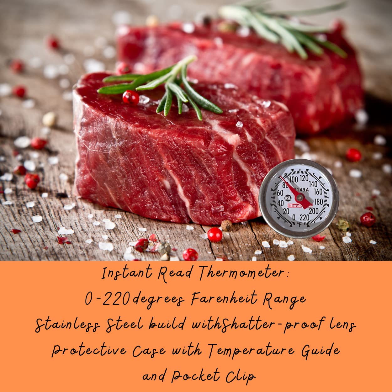 review Cooking Thermometers Set, Classic Analog Meat and Instant Read Kitchen and Food Safety