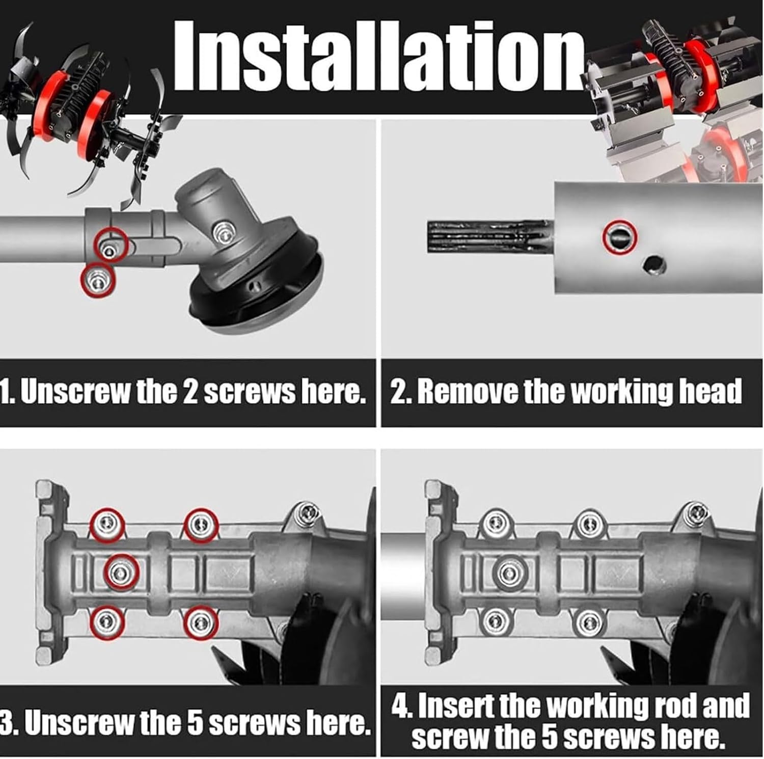 Garden Tiller Cultivator Attachment, 28mm 9 Teeth Power Tiller Tines for Gardening, 6 Claw Universal Electric Tiller Plow Attachment for Brush Cutter, Weed Eater, Lawn Mower