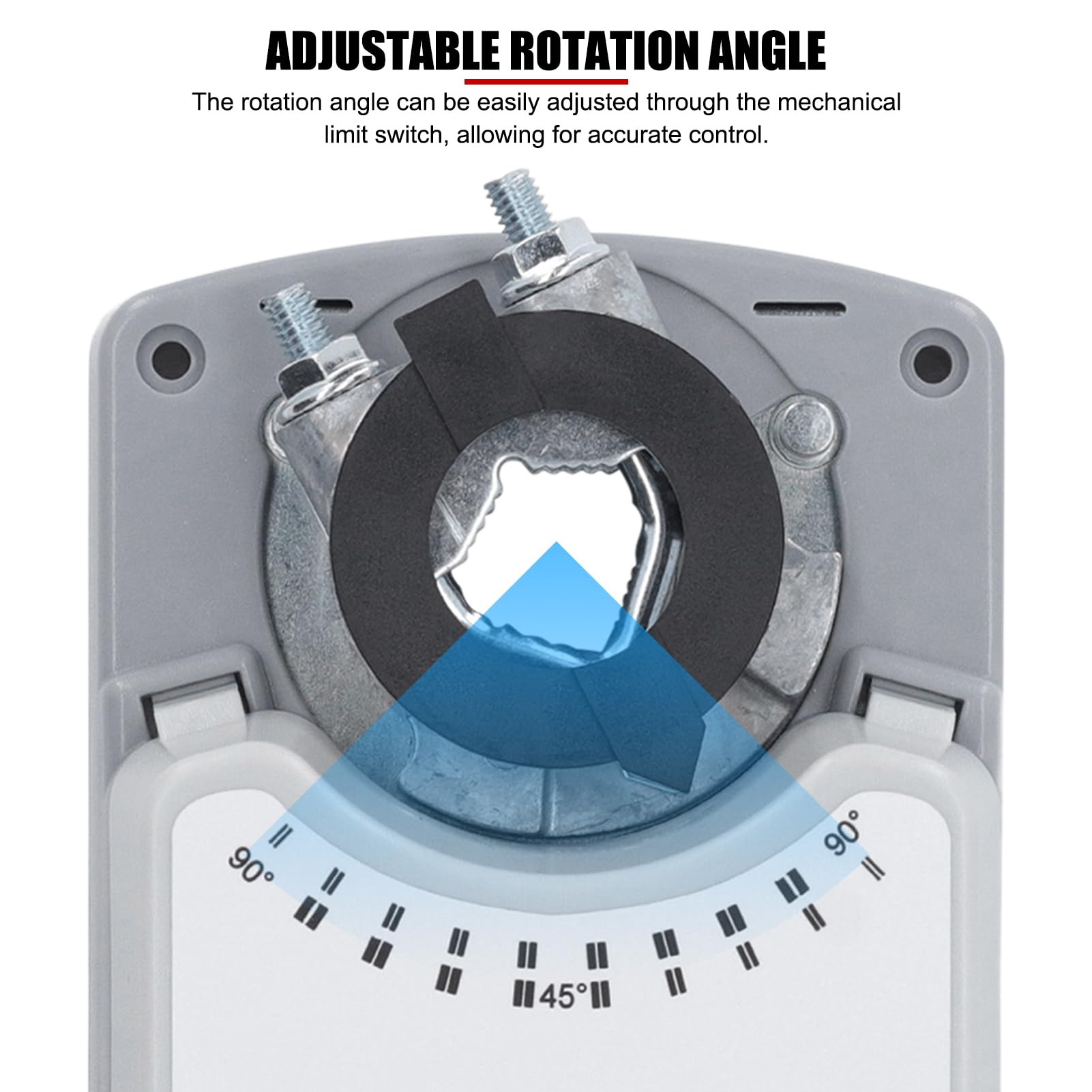 Attuatore elettrico per serranda da 230 V CA, coppia 8 Nm, con controllo on/off e interruttori ausiliari, per sistemi HVAC, ventilazione, unità di trattamento dell'aria e