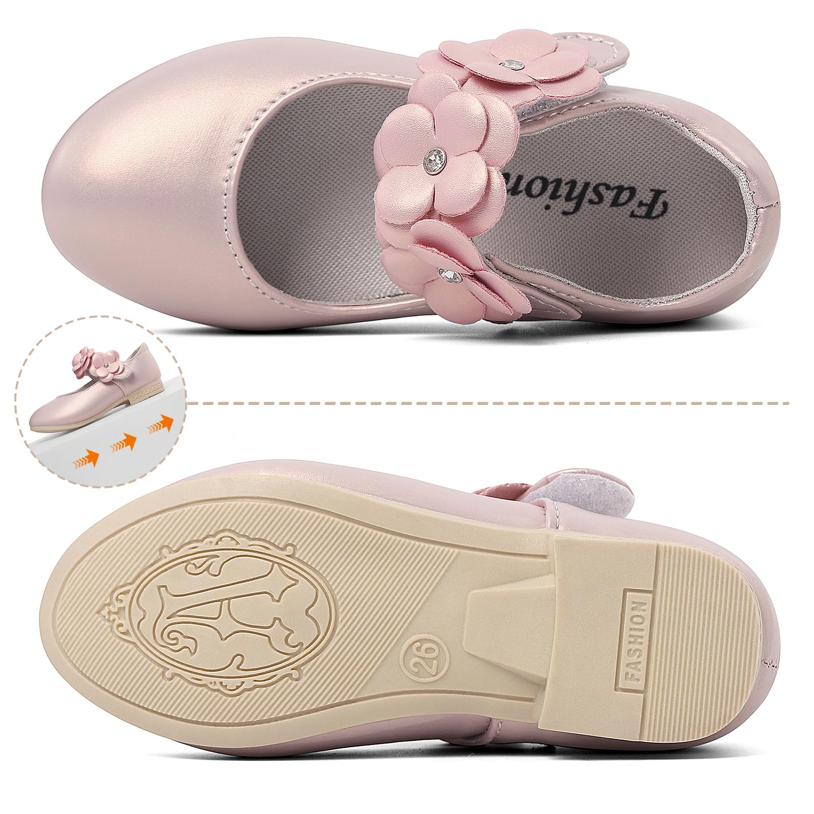 Dziewczęce buty Mary Jane maluch księżniczka sukienka buty baleriny baleriny płaskie