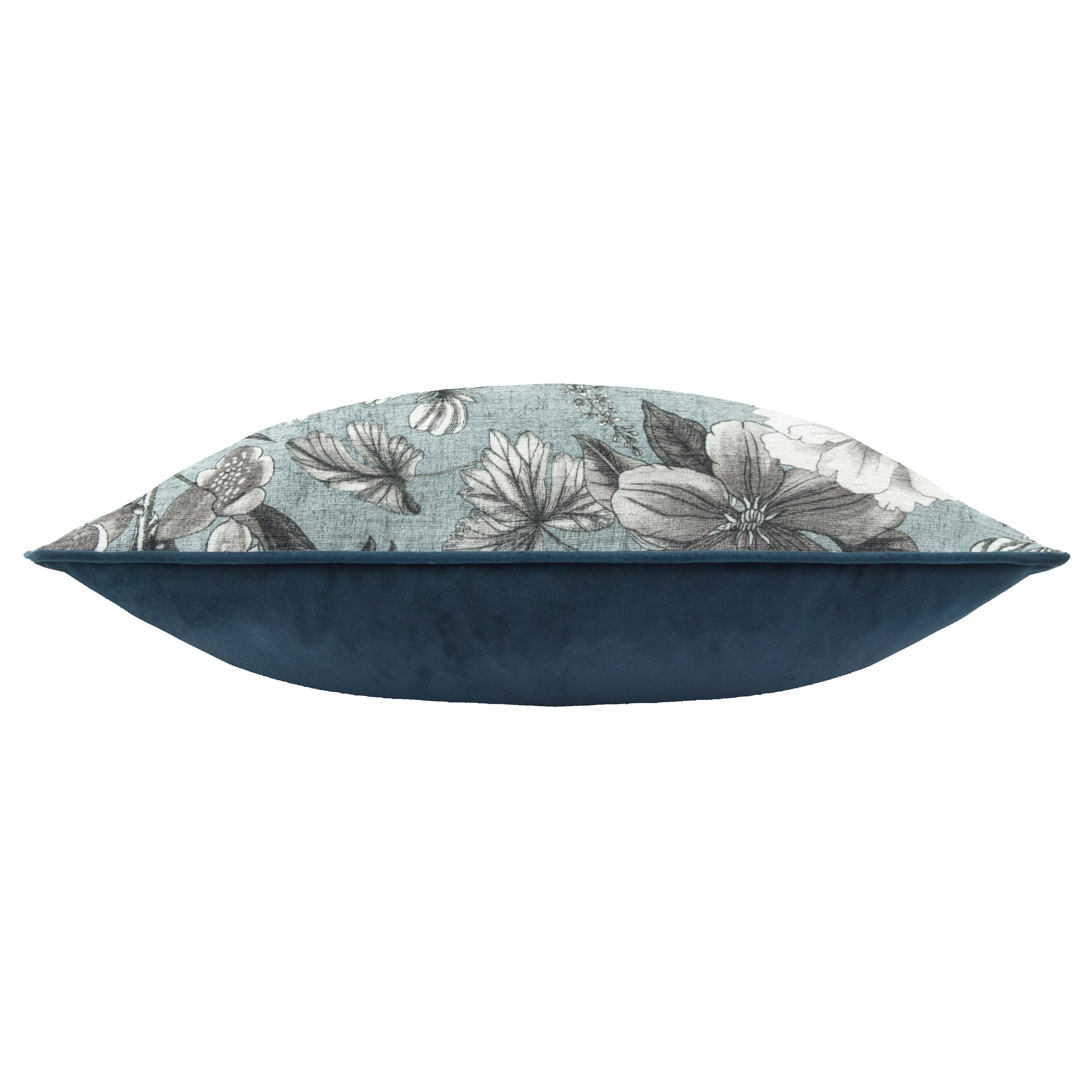 furn. Wylder Nature Harlington Botany Floral Piped Cushion Cover, Petrol, 50 x 50 cm (Pack of 1) - Image 3