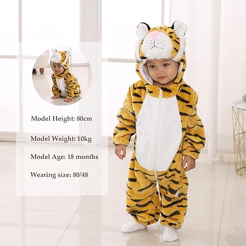 Miniatura 5 de TONWHAR Mameluco Unisex para Bebé con Diseño de Animal, Disfraz de Animal de Dibujos Animados, Ropa para el Hogar, Mameluco de Una Pieza para Niños