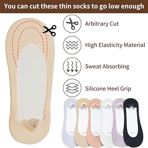 Miniatura 4 de Calcetines invisibles antideslizantes de seda de hielo para mujer, calcetines transpirables de seda de hielo,Calcetines de corte ultra bajo