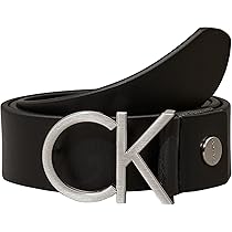 Calvin Klein Donna Cintura Ck Logo Belt 3.5 cm Cintura in Pelle, Nero (Black), 85 cm