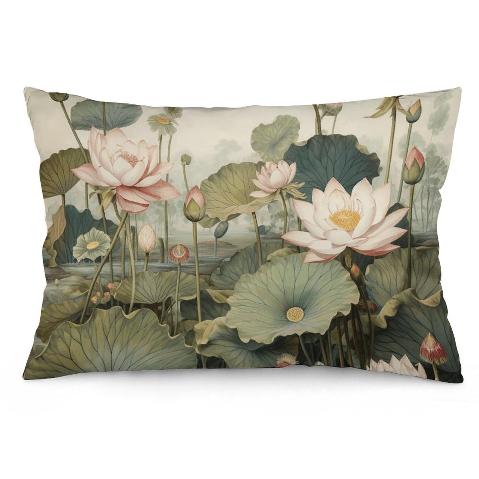 2 Pack Pillow Cases for Hair and Skin, Soft Breathable Pillow Case Covers with Hidden Zipper, Hand Drawn Flower Pillowcase 20"x30" Pillow Covers for Sleeping Gift