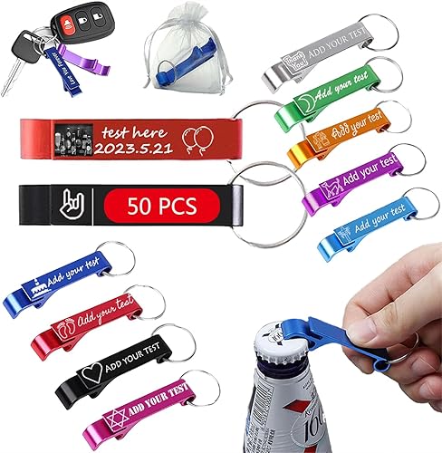 Miniatura 7 de 100 llaveros personalizados para abridor de botellas, resistentes al desgaste, a granel, texto, logotipo, imagen, abridor de botellas de cerveza de