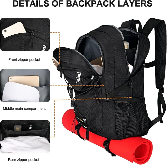 Mochila Senderismo 45L Impermeable Plegable Ligera con Cubierta Lluvia miniatura 6
