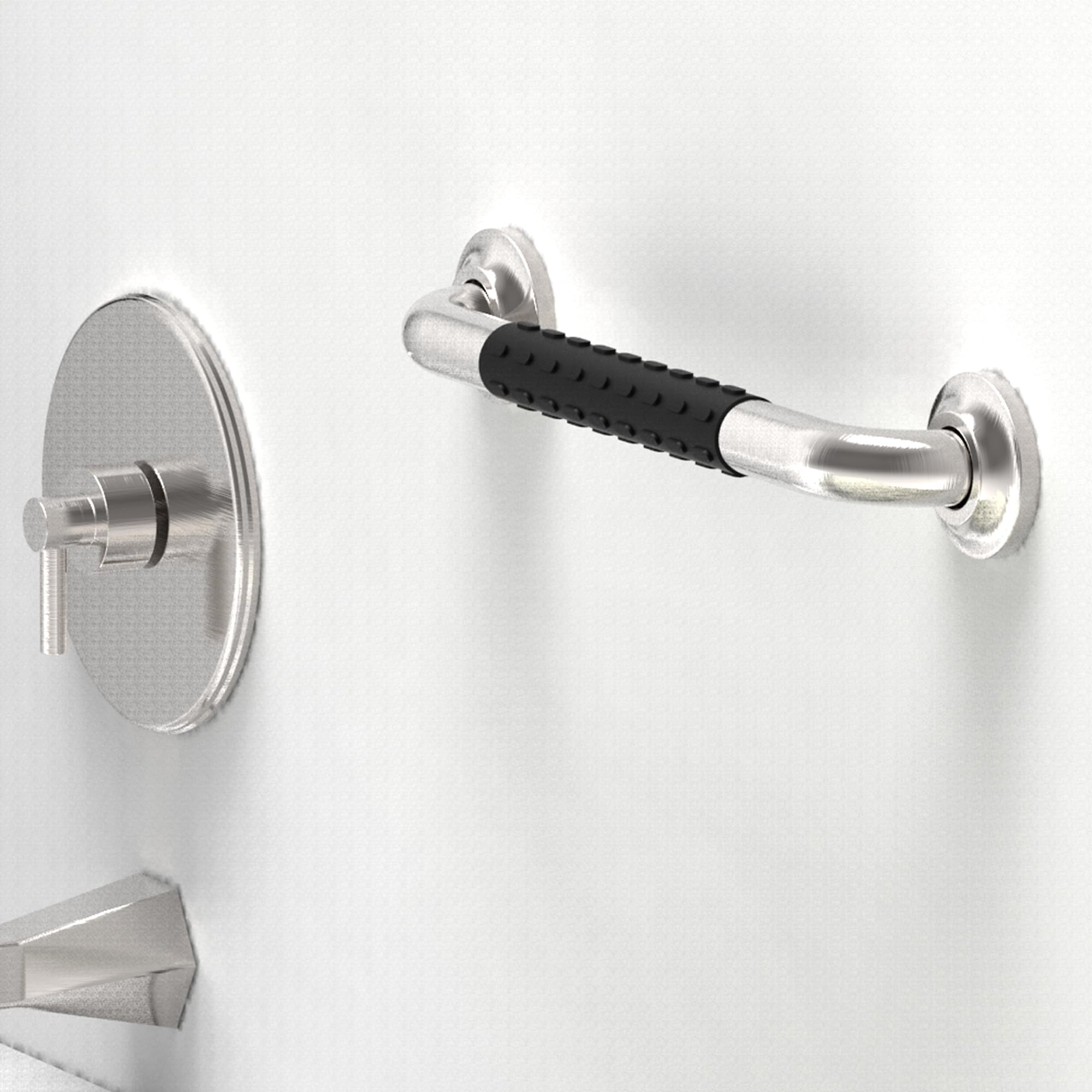 Barra di sicurezza per vasca da bagno, 40,6 cm, con impugnatura antiscivolo, capacità di carico ADA, capacità di carico 226,8 kg, nichel spazzolato