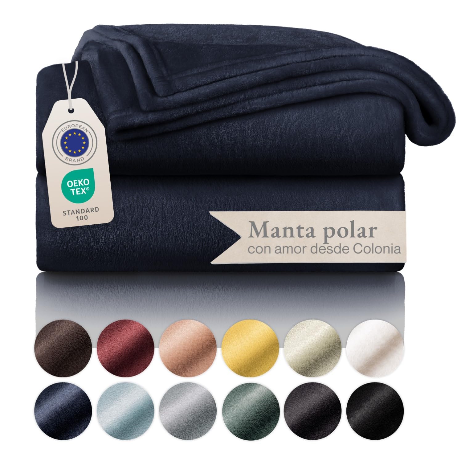 Blumtal Soft Quilted Flannel Couch Blankets - Fleece 100% Microfiber Extra Soft Blanket for Sofa, Bed or Living Room, Ocean Blue, 150 x 200cm OEKO-TEX STANDARD 100