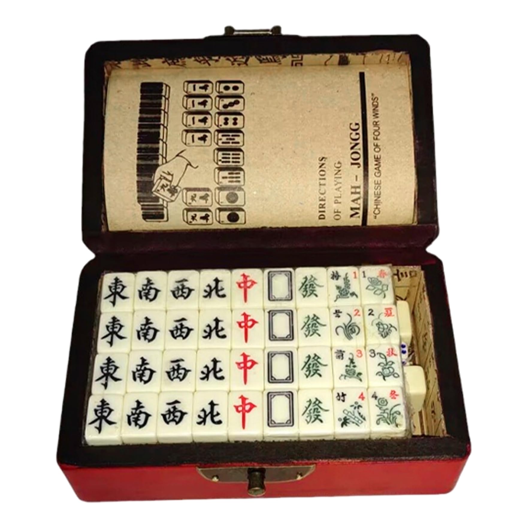 Set Mini Mahjong, set di tessere Mahjong cinesi portatili con custodia