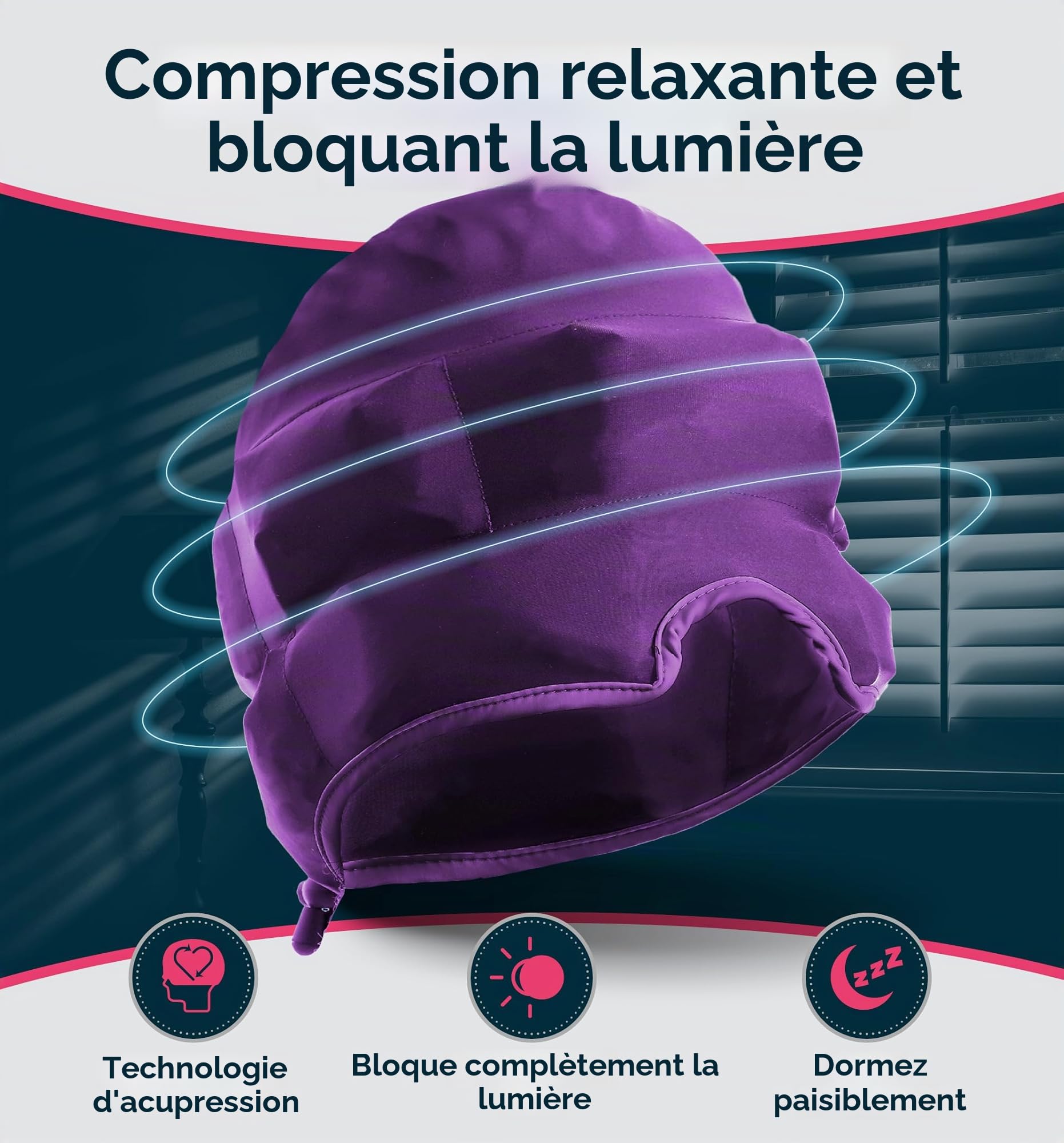 Casque de Soulagement pour Migraines Magic Gel | Soulagement Réel des Maux de Tête | Casque Original | Froid, Confortable, Sombre et Frais | Approuvé par les Médecins | (Violet)