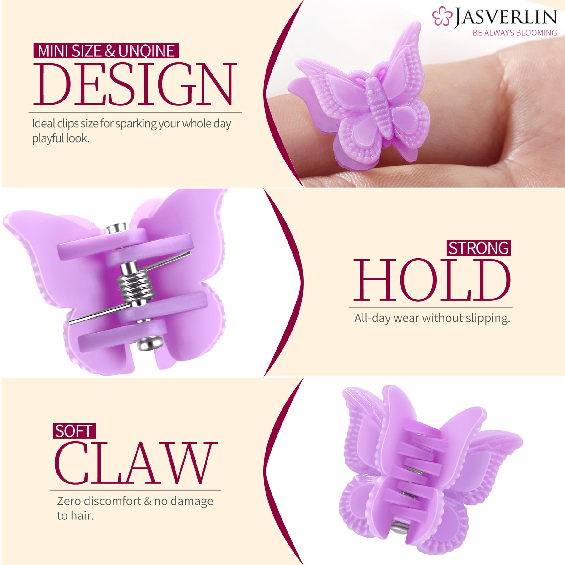 JASVERLIN 90s Small Butterfly Hair Clips - Image 4