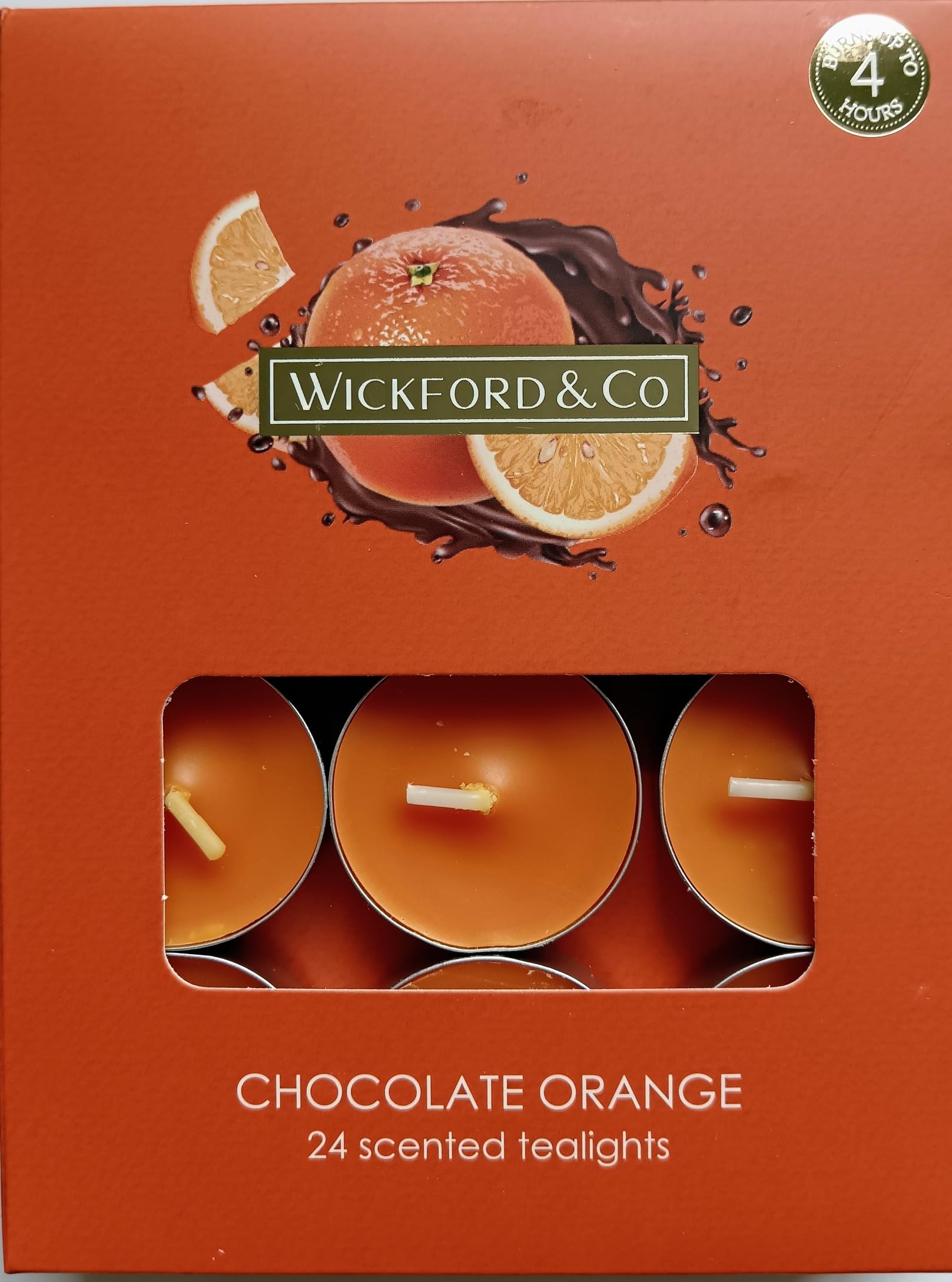 Wickford & Co Chocolate Orange 24 Tealight Christmas Festive Scented Candles