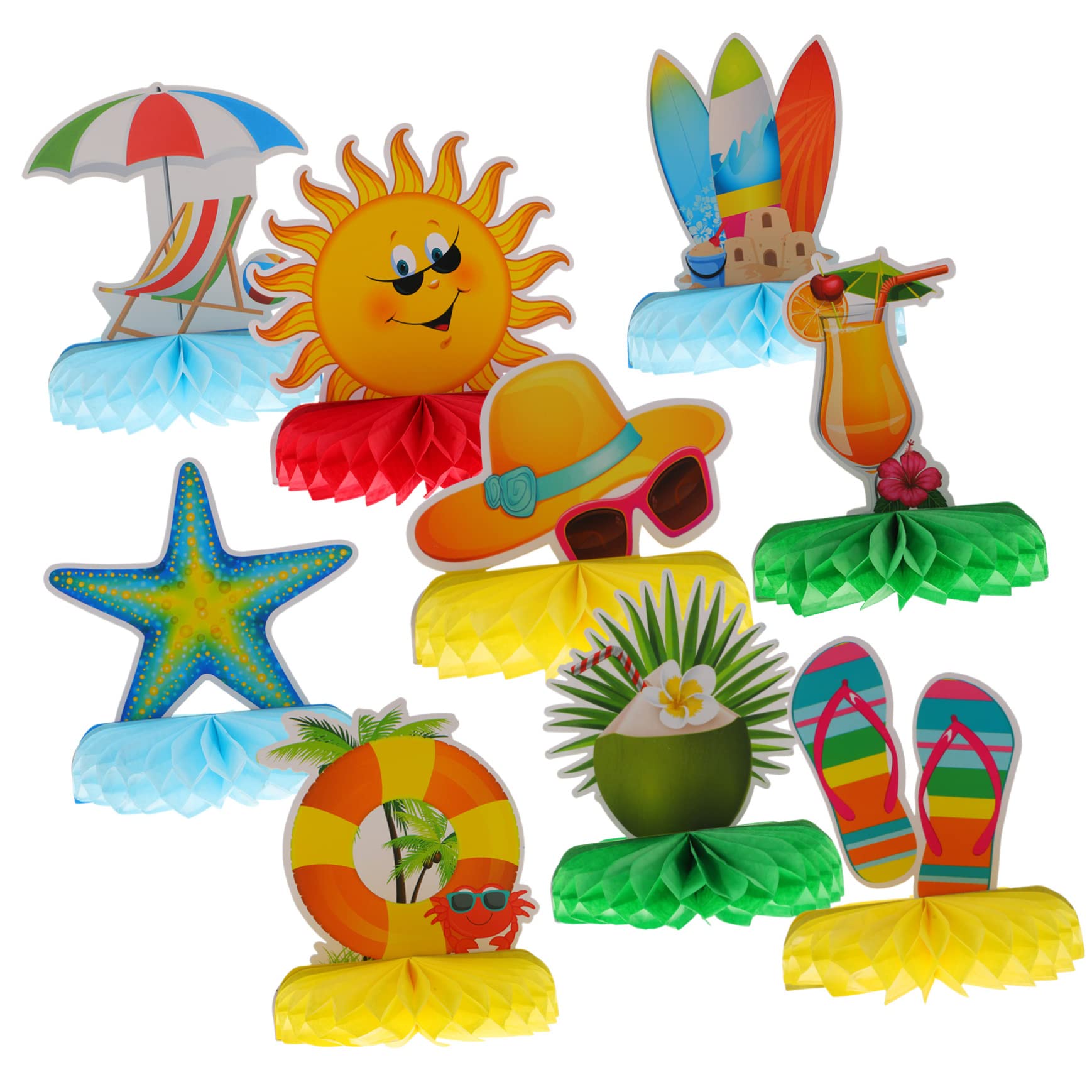 ifundom 27stücke Hawaii Party Deko Teiliges Honigwaben Ornament Für Sommerfestlichkeiten Einfache Anbringung Farbenfroh Für Fotohintergründe Und Kreative Partystimmung