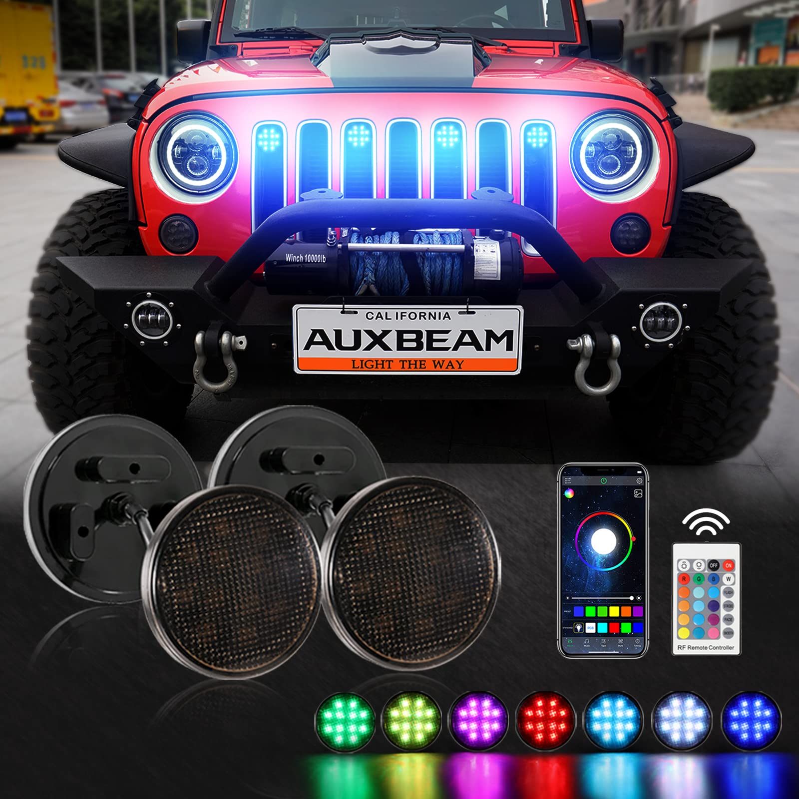Auxbeam RGBW Neon LED Front Grille 