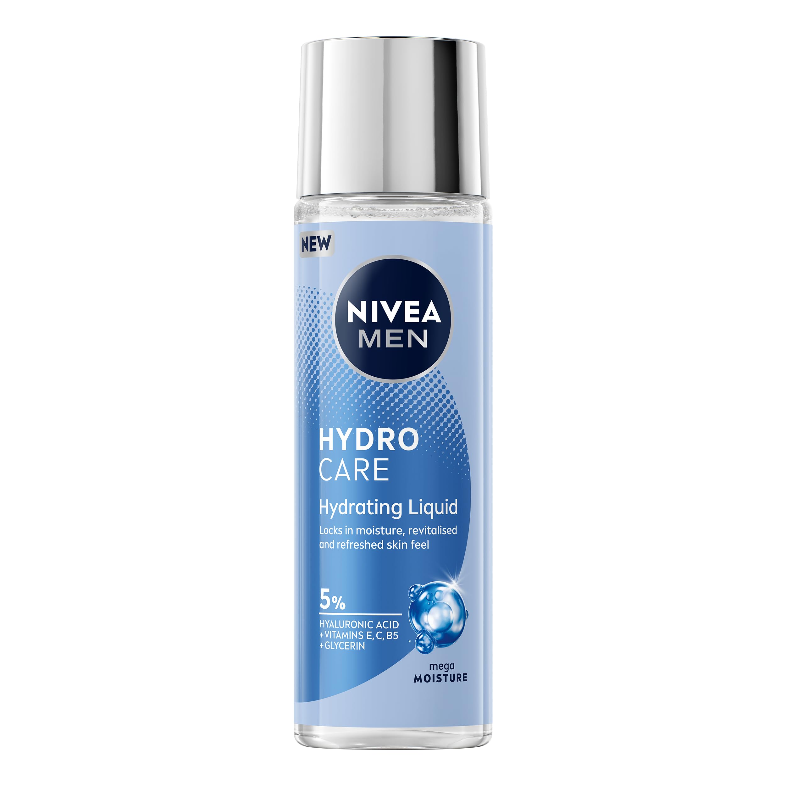 NIVEA MEN Hydrocare Hydrating Liquid Moisturiser (100ml), Dry Skin Moisturiser For Men, Lightweight And Deeply Hydrating Face Lotion, Mega Moisture Technology Formula